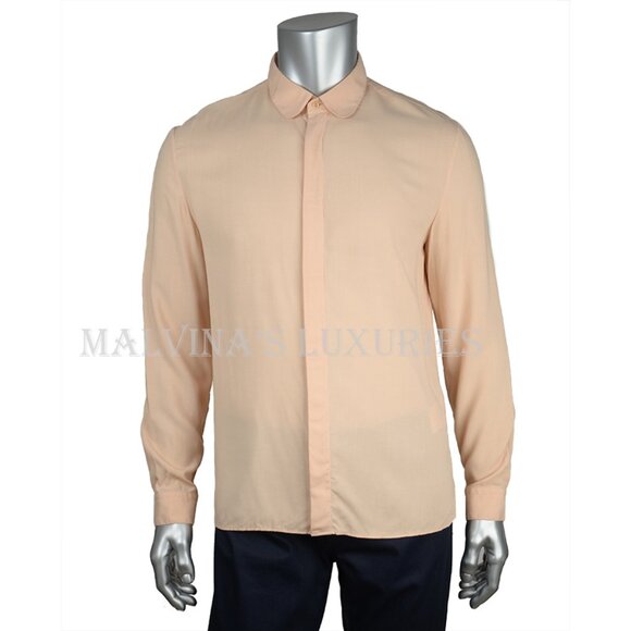 GUCCI DRESS SHIRT MENS FLUID PLAIN WEAVE COTTON OLD ROSE CAMBRIDGE size: 38 / 15 - Picture 1 of 12